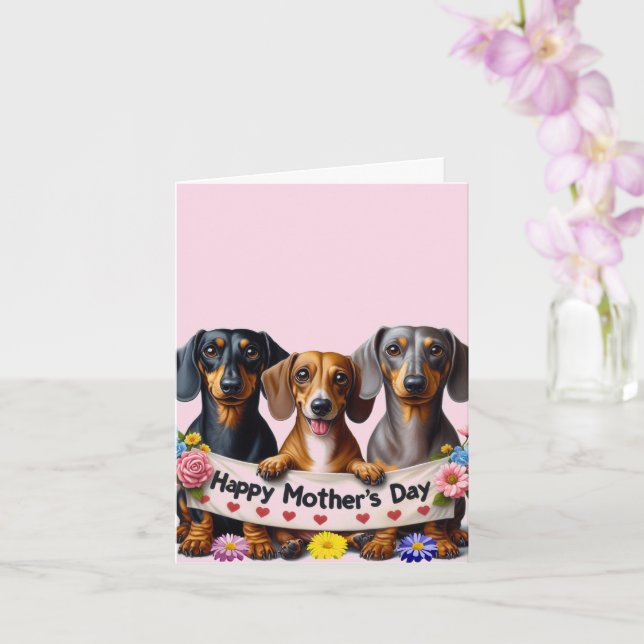 Dachshund Mother's Day From Us  Card (Orchid)