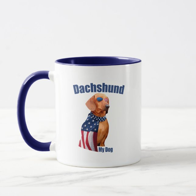 Dachshund Mug - Amusant Amoureux des chiens patrio (Gauche)