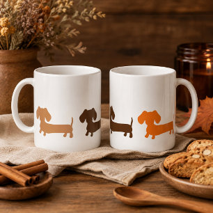 Dachshund Mug Earthy Brown Colours