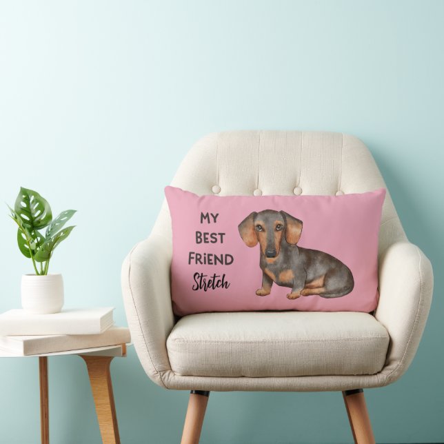 Dachshund My Best Friend Custom Pet Name Lumbar Pillow (Chair)