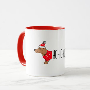 Dachshund Noël 11 oz Mug à deux tons