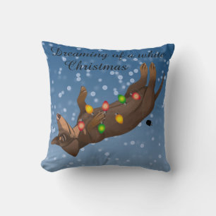 Dachshund Noël Coussin Holiday Wiener Chien