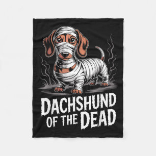 Dachshund Of Dead Funny Dog Halloween Mummy Fleece Blanket