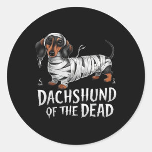 Dachshund Of Dead Halloween Mummy Dog Classic Round Sticker