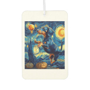 Dachshund of van gogh starry night halloween Funny Air Freshener