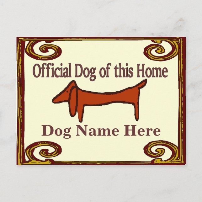 Dachshund Official Dog Sign Postcard (Front)