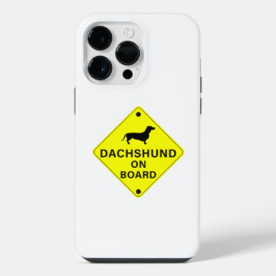 Dachshund on Board Funny Dog Bumper iPhone 14 Pro Max Case