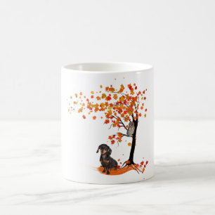 Dachshund Owl And Fall Tree Dachshund Lover Autumn Coffee Mug