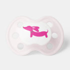 Dachshund Pacifier | Pink Design with Pink Accents