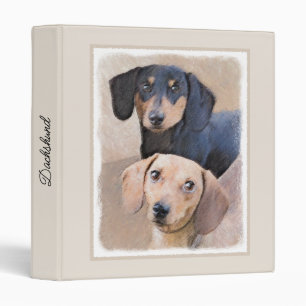 Dachshund Painting - Cute Original Dog Art Binder