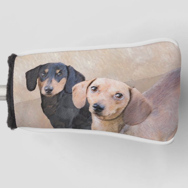 Dachshund Painting - Cute Original Dog Art Golf Head Cover (Front)