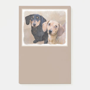 Dachshund Painting - Cute Original Dog Art Post-it Notes