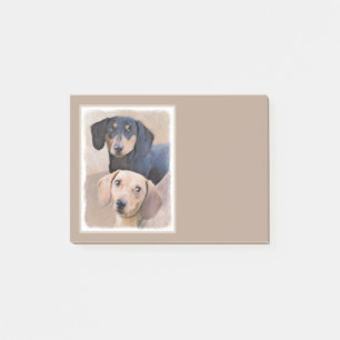 Dachshund Painting - Cute Original Dog Art Post-it Notes