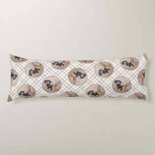 Dachshund Painting Smooth Black & Tan Red Dog Art Body Pillow
