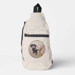 Dachshund Painting Smooth Black & Tan Red Dog Art Sling Bag