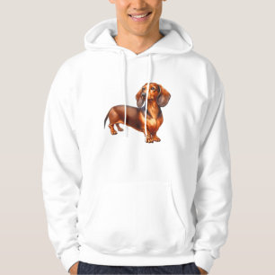 Dachshund Painting - Weiner Dog Watercolor Paintin Hoodie