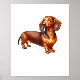 Dachshund Painting - Weiner Dog Watercolor Paintin Poster