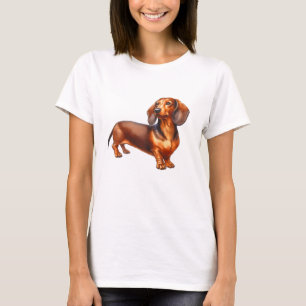 Dachshund Painting - Weiner Dog Watercolor Paintin T-Shirt