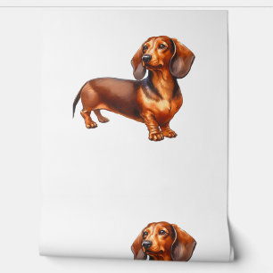 Dachshund Painting - Weiner Dog Watercolor Paintin Wallpaper