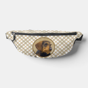 Dachshund Painting Wire-haired Black & Tan Dog Art Fanny Pack