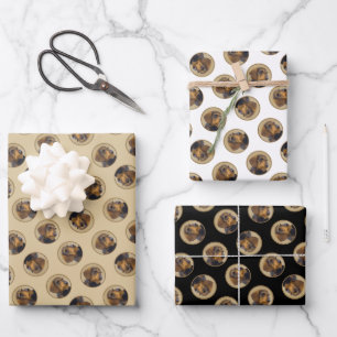 Dachshund Painting Wire-haired Black & Tan Dog Art Wrapping Paper Sheet