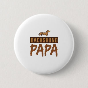 Dachshund Papa Vintage Engraving Dog Dad Design_1 2 Inch Round Button