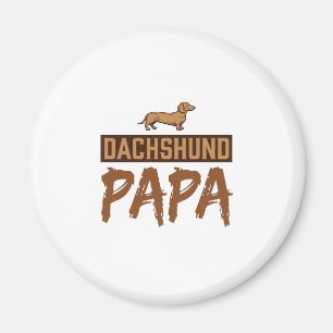 Dachshund Papa Vintage Engraving Dog Dad Design_1 Magnet