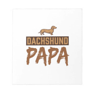 Dachshund Papa Vintage Engraving Dog Dad Design_1 Notepad