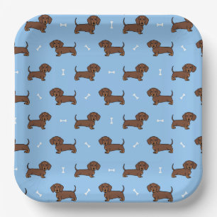Dachshund Paper Plates, Dog Birthday Party Plate