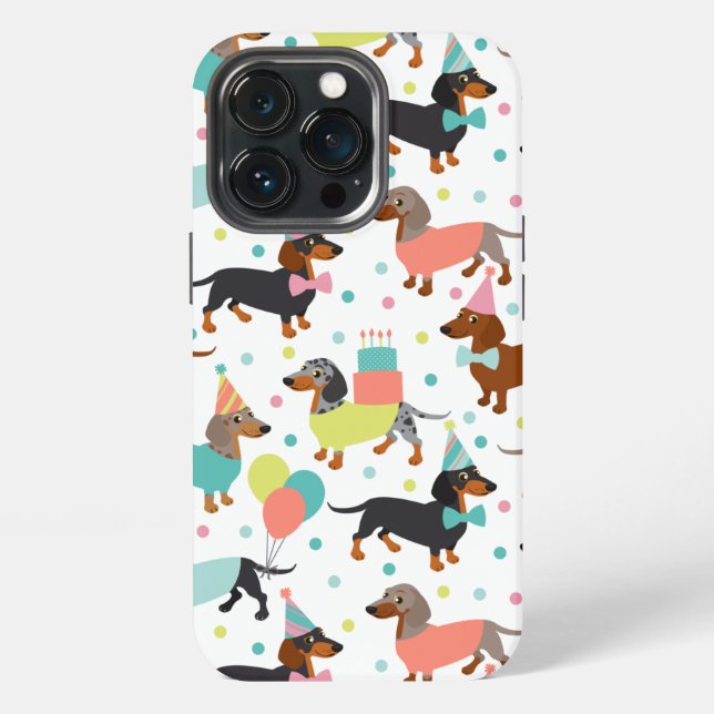 Dachshund Party iPhone Case (Back)