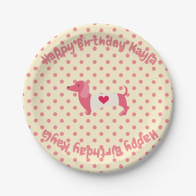 Dachshund Party Plates Birthday Party Plates (Front)