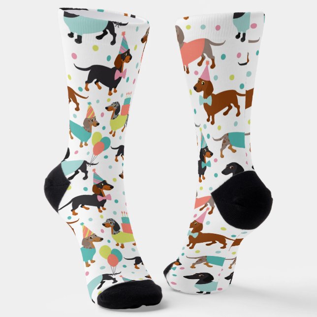 Dachshund Party Socks (Angled)