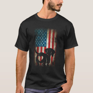 Dachshund Patriotic 4th of July American Flag Dog T-Shirt