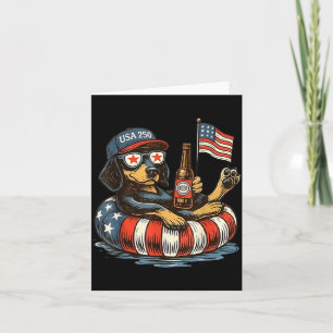 Dachshund Patriotic Dog USA 250 Independence Day Card
