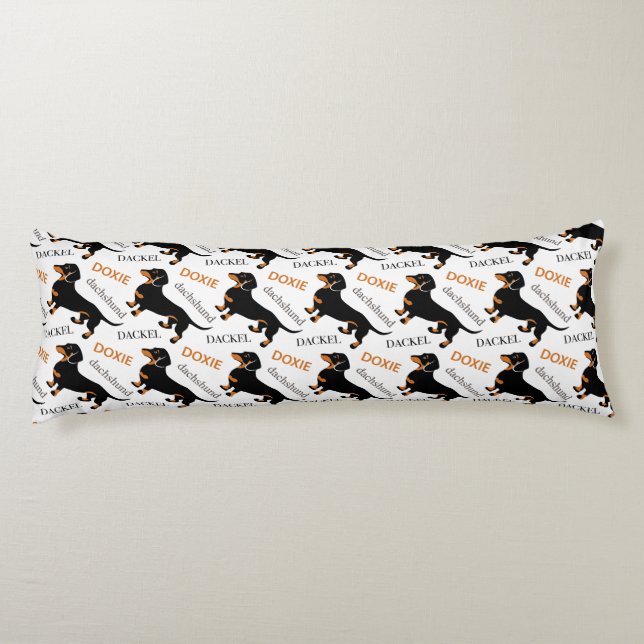Dachshund Pattern Body Pillow (Back)