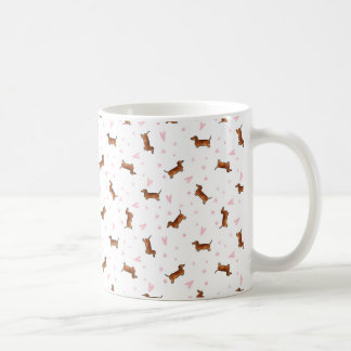 Dachshund Pattern - Hearts Coffee Mug