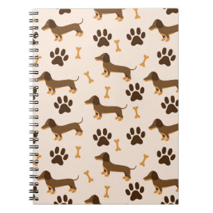 Dachshund Pattern: Vintage Print Design Notebook