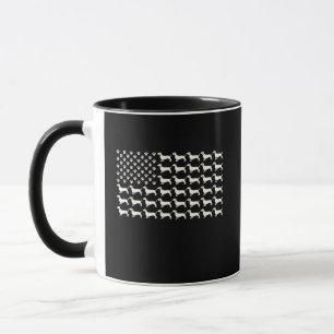 Dachshund Paw Print American USA Flag Mug