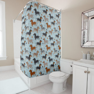 Dachshund Paws and Bones Pattern Blue