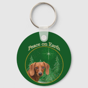 Dachshund Peace Keychain