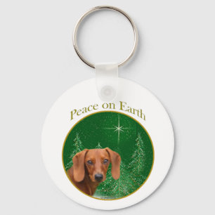 Dachshund Peace Keychain