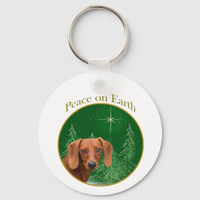 Dachshund Peace Keychain (Front)