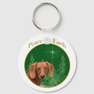 Dachshund Peace Keychain