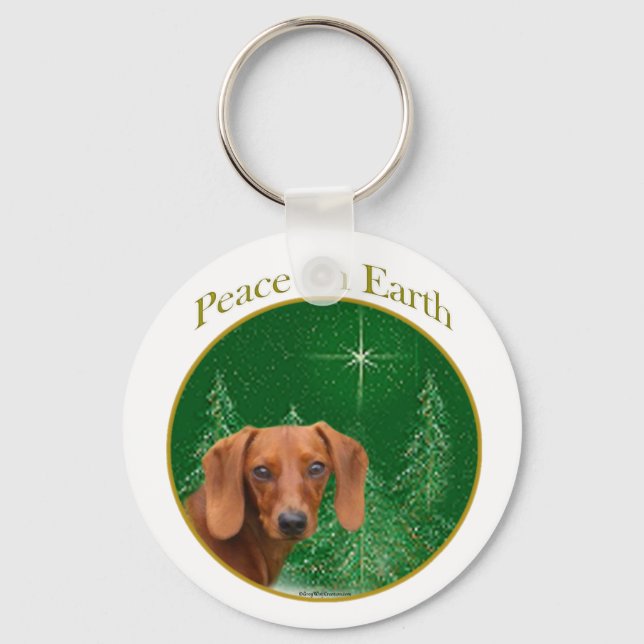Dachshund Peace Keychain (Front)