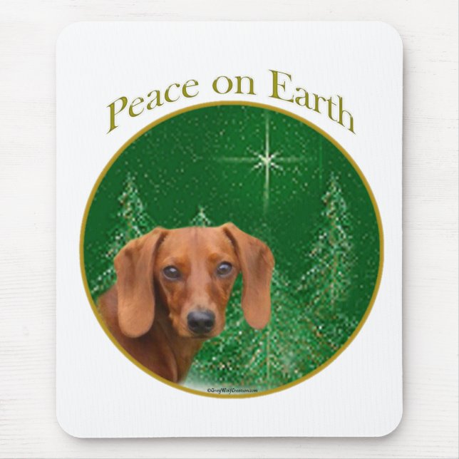 Dachshund Peace on Earth Mouse Pad (Front)