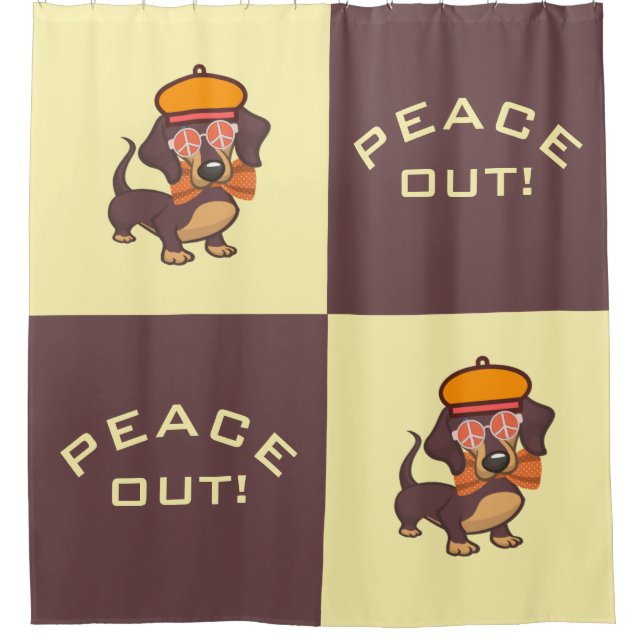 Dachshund | Peace Out! | Flower Power (Front)