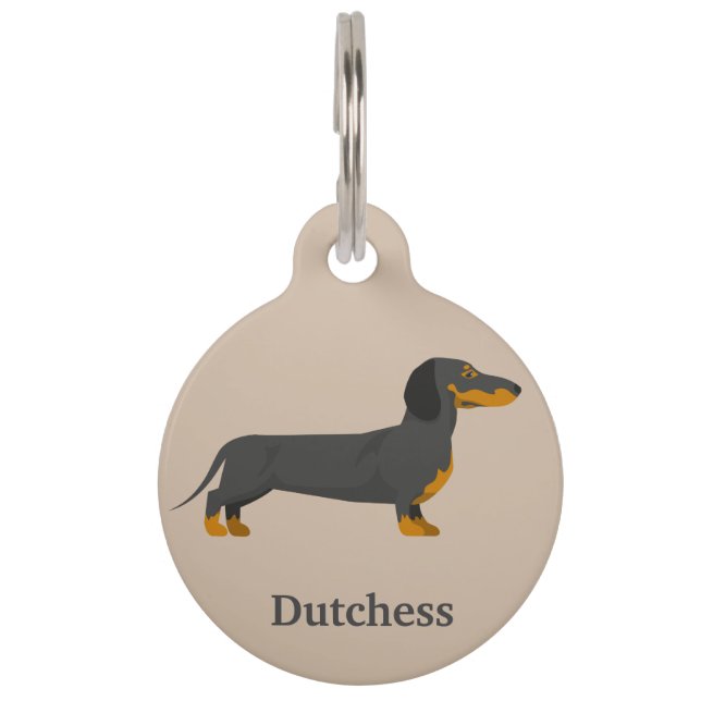 Dachshund Personalize Pet Tag (Front)