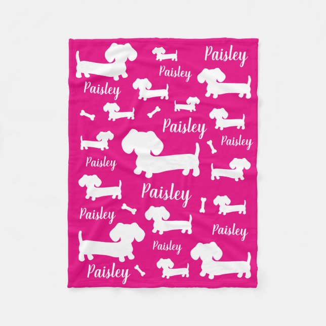 Dachshund Personalized Dog Blanket Customize (Front)