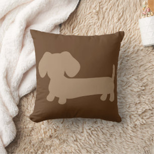 Dachshund Pillow Brown & Tan Neutral Tones