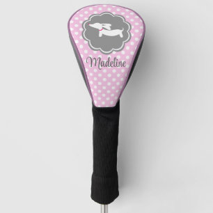 Dachshund Pink Polka Dot Personalize Dog Mom Gift Golf Head Cover